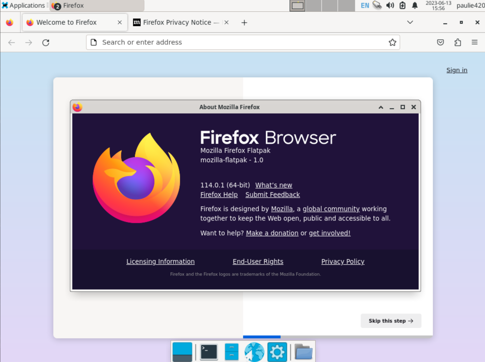 Debian 12 - Firefox 114.0.1