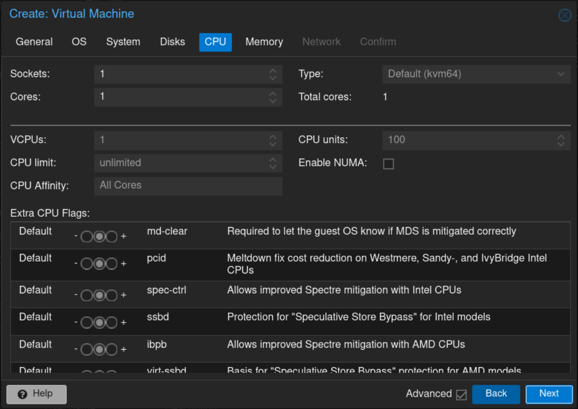 PVE Create VM: CPU